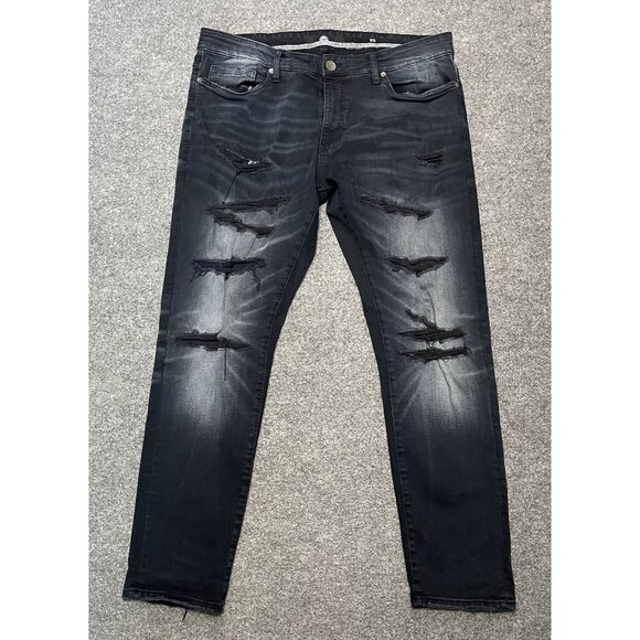 Jordan Craig Sean Distressed Black Shadow High Point Denim Jeans 38/32 - Picture 1 of 11